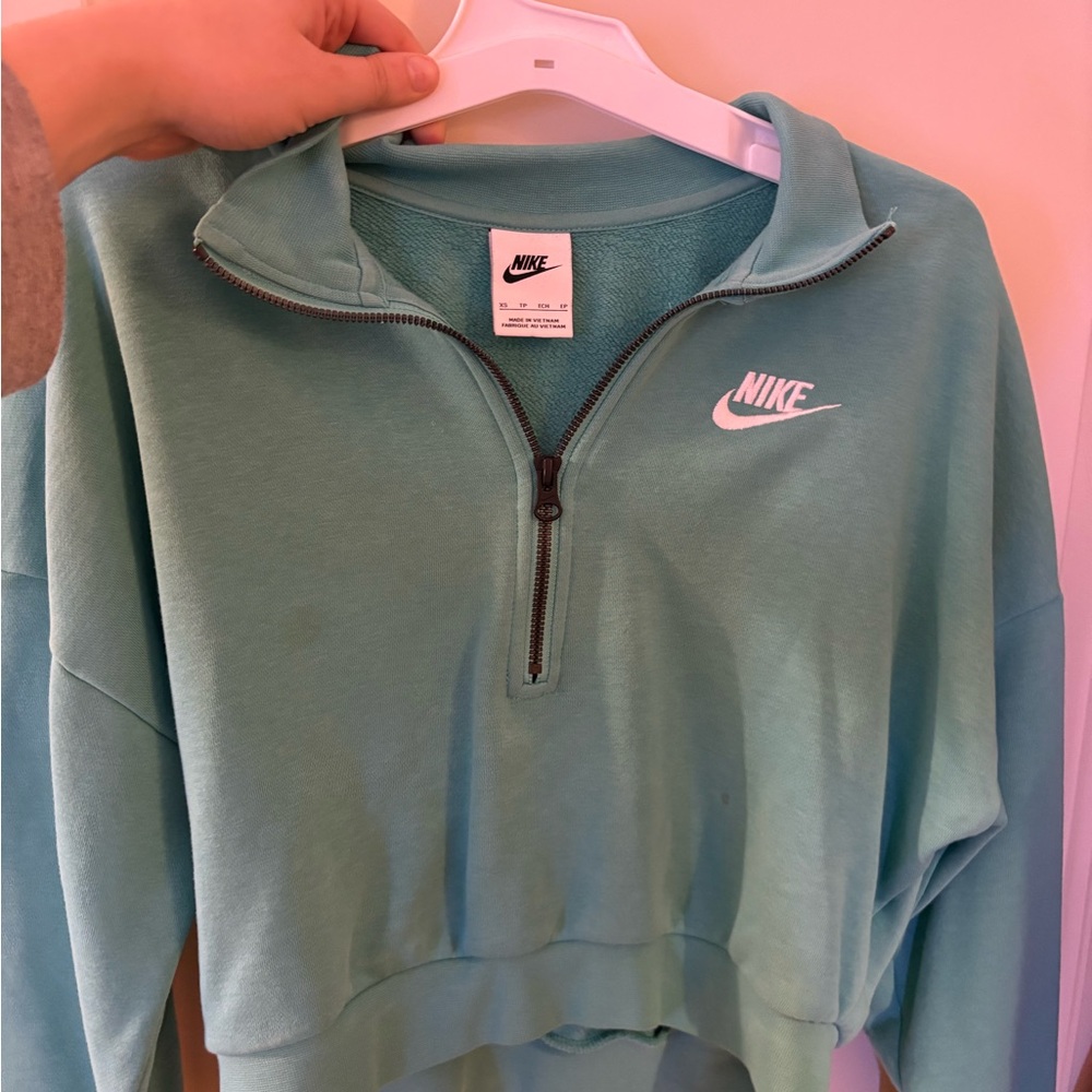 Nike Teal Quarter-Zip Sweatshirt